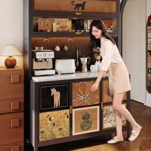 Meisda Vintage Style Stainless Steel Kitchen Storage Rack Stand Microwave Multi-Function Organizer Rock Board Cabinet