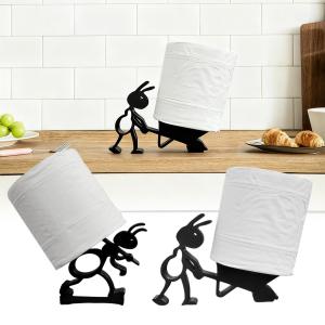 Ant Shaped Toilet Paper Holder in Matte Black Cute Napkin Dispenser for Bathroom Kitchen RV and Home Decor Supplies