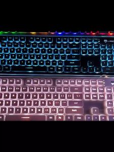 LANGTU L1 Wired Membrane Keyboard Metal Panel Office & Gaming LED Backlight Mute Keyboard