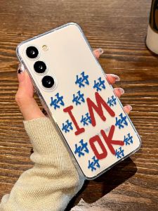เคสโทรศัพท์ Samsung S24 S25 แบบใส น่ารัก ดีไซน์สร้างสรรค์ ลายตัวอักษร สไตล์ใหม่ ป้องกันรอยขีดข่วน สินค้ามีจำหน่ายแล้ว