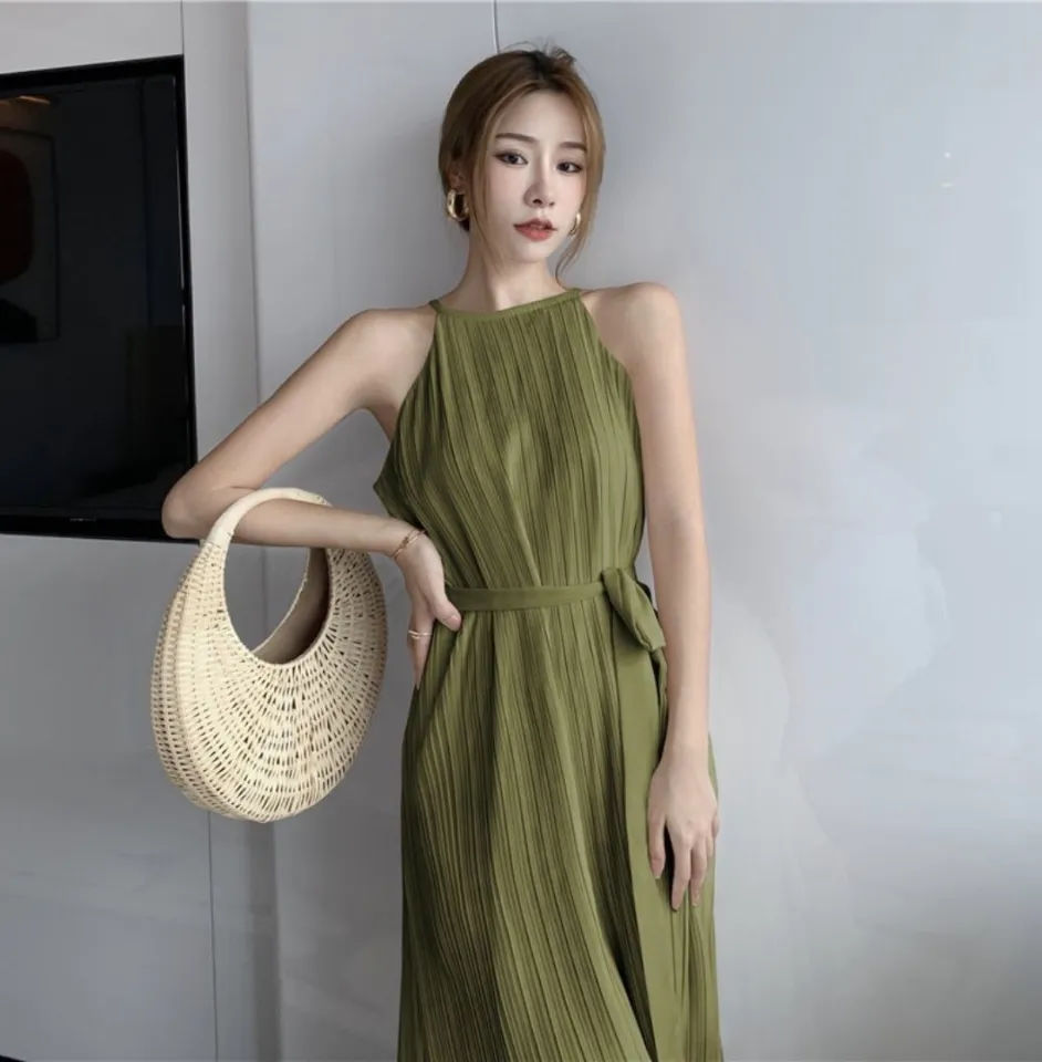 Đầm Kaki 2 Dây Dáng Maxi Ulzzang Hàn Quốc Váy Thiết Kế Túi Sườn Có Khóa Kéo  Sau Đi Biển Du Lịch Siêu Xinh CHAKOVET V.8597 - MixASale