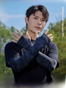 MiiOW | Tay lụa băng chống tia UV rộng rãi cho nam mùa hè khi đi xe đạp chống nắng bảo vệ cánh tay khi lái xe