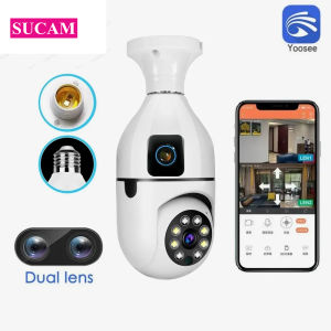 Yoosee E27 Bulb WiFi Camera Dual Lens Dual Screen Auto Tracking Two Way Audio Color Night Vision Indoor Security WIFI Camera 4MP