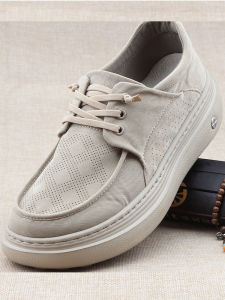 Spring Summer Thick Bottom Mens Single Shoes Lightweight Breathable Wide Foot Fat Foot Dad Casual Shoes Super Lightweight Soft Elastic Bottom