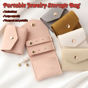 Portable Travel Jewelry Organizer Pouch Mini Jewelry Roll Bag for Ring Necklace Earring Storage