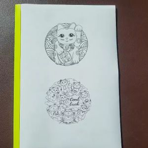 แบบสักลาย ลายลายแมวกวัก เเทดทูรอยสัก 1 ชุดมี 40 แผ่น (ไม่ใช่สติ๊กเกอร์) กระดาษขนาด A4