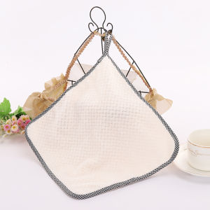 Pineapple Pattern Kitchen Towel Oil Resistant Dishwashing Cloth Strong Absorbency Household Cleaning Hanging Coral Fleece Wipe