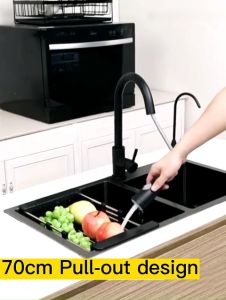 🔥Stainless steel 316🔥XCHENG Stainless kitchen sink German quality sink stainless for kitchen Thickness 3mm Double groove stainless complete set kitchen sink heavy duty kitchen sink stainless steel stainless sink with faucet set