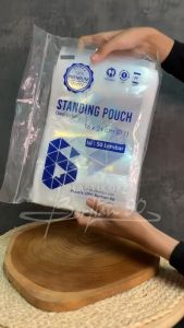 Standing Pouch 16X24 Plastik Ziplock Double Seal Kemasan Berdiri Bening Plastik Kemasan Snack