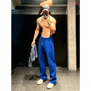 Breathable Light Summer Mens Casual Pants Loose Fit Tapered to Straight Leg
