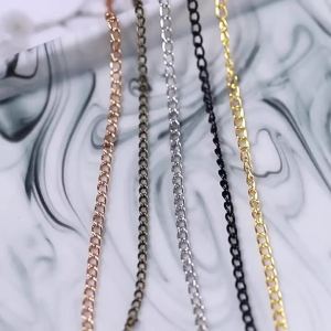 2 Meter Flat 2.5mm Extension Thin Chain Metal Chain DIY Necklace Body Chain Jewelry Making Chain Accessories