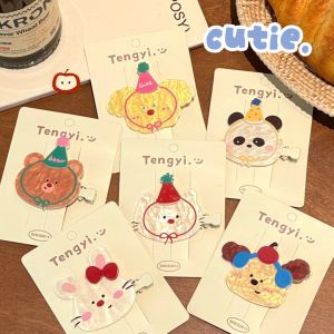 Adorable Pet Hair Clips Acrylic Bangs Birthday Party Gifts for Girls Original Design Duckbill Hair Clips Fashionable Accessories