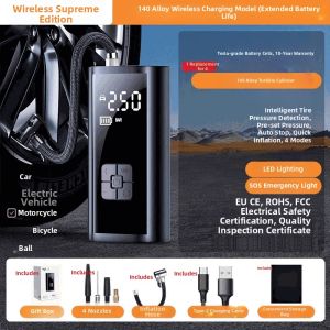 HELLOLEIBOO | Portable Wireless Car Inflator for Tires