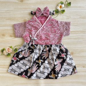 Hanbok Anak / Hanbok Batik / Hanbok Brokat warna Dusty Pink
