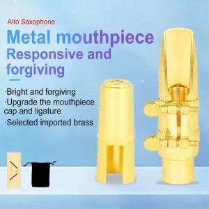 IRIN | IRIN Alto Saxophone Mouthpiece Gold Plating Imported Brass Sax Mouthpiece with Mouthpiece Cap Ligature Storage Bag Bamboo Box