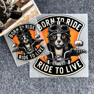 Knight Cat Sticker Electromobile Motorcycle Harley Locomotive Retro Personality Creative Car Body Stickers Waterproof Reflective Decorative Stickers