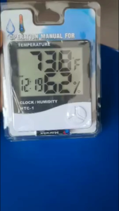 Thermometer Hygro Digit HTC-1 Tanpa Kabel dengan Layar LCD Besar Ukuran 84mm x 92mm