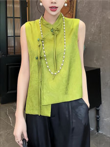 Traditional Chinese Style Sleeveless Womens T-shirt