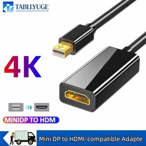 4K Mini DisplayPort to HDMI-compatible Adapter Male Mini DP to Female HDMI-Compatible Cable Converter Compatible with MacBook Ai