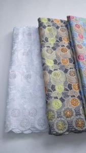 2026 New African Style High Quality Cotton Embroidery Lace Fabric Nigerian Swiss Voile Lace Fabric For Wedding And Party Dress