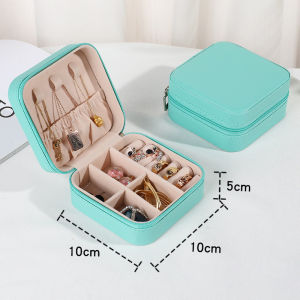 Jewelry Organizer Portable Jewelry Box Display Travel Jewelry Case Boxes Button Leather Storage Zipper Jewelers Joyero Display