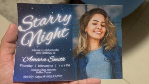 Starry Night Invitation Card - Under the Stars Debut 18th Birthday Invite - Personalized - Customized - 5R