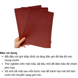 3 Giấy nhám vải số 1 2 3 P36 P60 P100 27x21cm giấy ráp chà gỗ kim loại tường nhựa