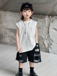 เสื้อกั๊กแขนกุดผ้าฝ้ายแท้สำหรับเด็กชาย ทรงหลวม บางเฉียบ ใส่สบาย สำหรับเด็กชาย ฤดูร้อน วัสดุอื่นๆ 100%