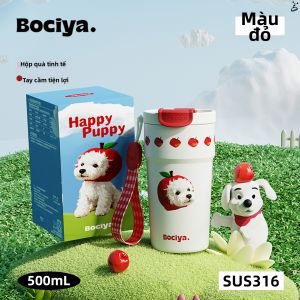 BAICAIYA | Ly Tách Inox Cách Nhiệt Có Ống Hút Đôi