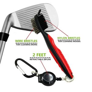 UUMIR ยืดหดได้ เตารีดไม้ อุปกรณ์กอล์ฟ เครื่องมือทำความสะอาด ทำความสะอาดร่อง คลิปกระเป๋า แปรงกอล์ฟคลับ