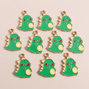 10 Chiếc Mix Enamel Dinosaur Charms Set Mặt Dây Chuyền Động Vật Dễ Thương Để Làm Đồ Trang Sức DIY - Dây Chuyền Hợp Kim Kẽm Bông Tai Móc Khóa Phụ Kiện
