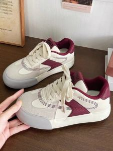 Womens Casual Thick Bottom Skate Shoes Chic Retro Design Student Sports De Xin White Sneakers Fall 2025 New Style Low Top