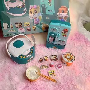 ND THAILAND ของเล่นเด็ก ชุดหม้อหุงข้าว ตู้เย็น(มี 2 สีให้เลือก) THREE SQUIRRELS MINI RICE COOKER REFRIGERATOR NO.2259