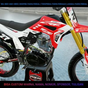 Decal STIKER CRF 150L FULLBODY MERAH PUTIH HITAM VARIASI WARNA KEREN