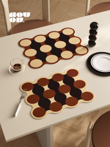 Retro Style Dining Mat Waterproof Oil Proof No Wash PVC American Table Anti Slip Heat Protection Pad Simple Modern Home Use