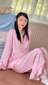VIBES Pijama dài tay Lụa cao cấp phom rộng freesize Clara Long Sleeve Set 45-65kg