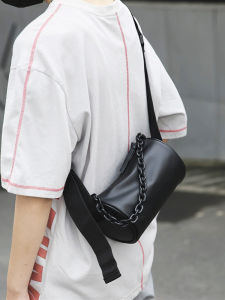 Túi Đeo Chéo Nam Thời Trang Túi Đeo Vai Đơn Túi Tròn Đơn Giản Đa Năng Túi Du Lịch Thường Ngày PU Mềm Màu Trơn Túi Đeo Vai