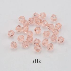 4mm 100pcs Shiny Crystal Beads Bicone Beads Glass Beads Loose Spacer Beads for Bracelet DIY Jewelry Making 200pcs
