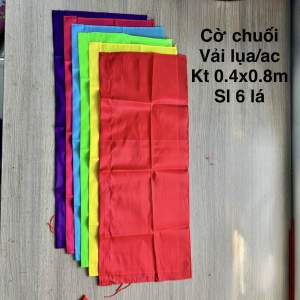 Bộ Cờ Chuối | Cờ Phướn 0.4 x 0.8m [thành phẩm 0.32x0.8m] | 6 Lá Đủ Màu | Vải Lụa/ vải AC đẹp