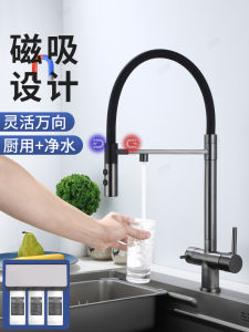 Brass Three-in-One Kitchen Faucet Water Purifier Cold And Hot Water Straight Drinking Vegetable Washing Basin Sink Dishwashing Pool