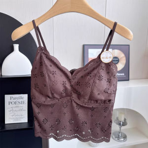 chaqi | Thin Lace Embroidery Wireless Gathered Seamless Bra
