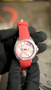 Jam Tangan Wanita Alexandre Christie Multifunction AC 2B11 BFRRGSLRE Red Dial Red Rubber Strap