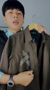 DAYRAVEN - Jaket Jeans Slimfit Hitam Minimalis Casual Semi Formal Pria Panjang Distro Cowok