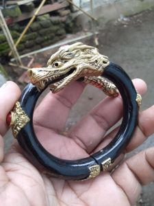 Gelang akar bahar naga alpaka mas hitamasli murah dapat bonus.