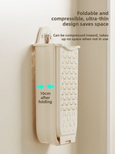 Foldable Wall-Mounted Laundry Basket Bathroom Dirty Clothes Storage Basket Home Use Nordic Style Pure Color Household Organizer