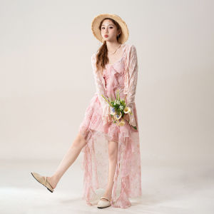 SHANGWEILUO | Hemstitch Floral Lace Jacket Dress Set