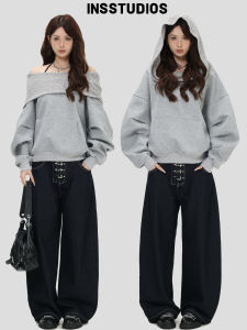 American Chinese Style Slanted Shoulder Sweater