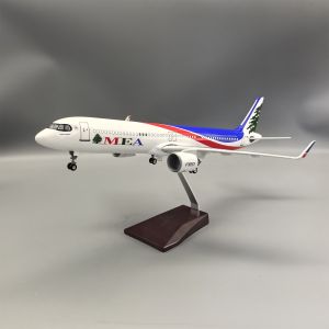 44cm MEA Middle East Airlines A321Neo Diecast Resin Airplane Model Kit with Landing Gear Wheel Aviation Souvenir Gift