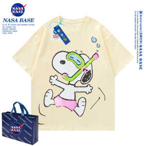 Cute Snoopy Girls T-shirt Short Sleeve Summer Cotton Korean Style Cartoon Print Sweat Absorbent round Neck Top for Girls