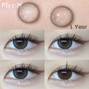 Power 0~-8.00 Grey Soft Natural Colored Contact Lenses Yearly Use 14.2mm Power 0.00-8.00 Free lens case
